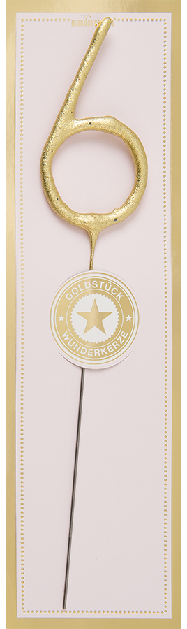 6 gold Goldstück rosa Wondercandle® classic