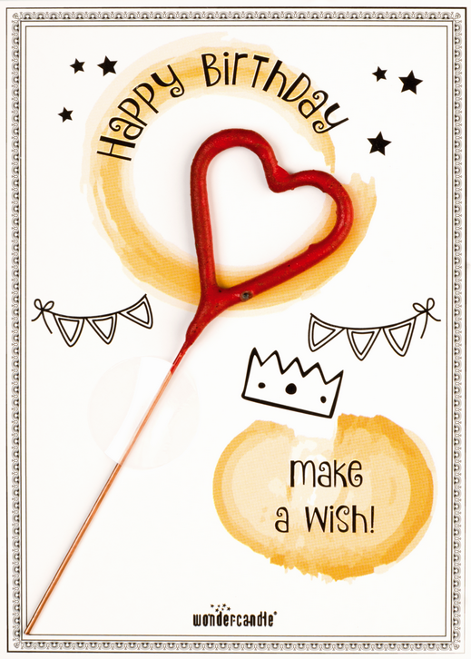 Happy Birthday Krone Herz rot Mini Wondercard®