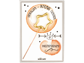 Hinfallen Krone richten Stern gold Mini Wondercard®