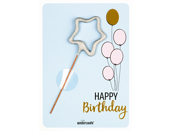 Happy Birthday hellblau Mini Wondercard® #282