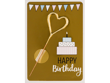 Happy Birthday gold Mini Wondercard® #281