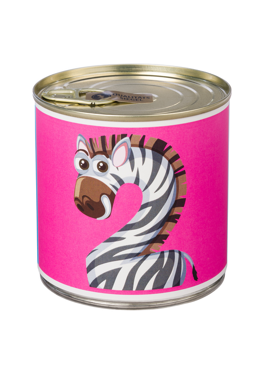 2 Cancake "Numbers Kids Animals" Edition Zahl 2 Zebra Hintergrund pink