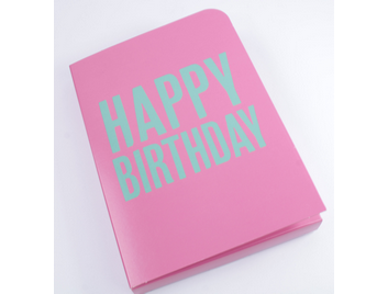Happy Birthday pink/mint 345 Wondercard